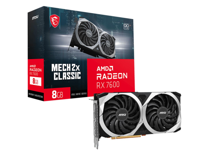 MSI Radeon RX 7600 MECH 2X CLASSIC OC 8G GDDR6